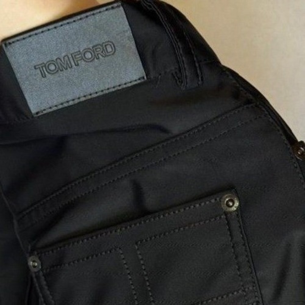 Tom Ford Black Nylon Skinny Fit Pants Womens Size 36 Made in Italy